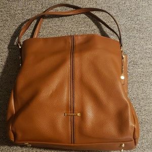 Anne Klein pebbled leather brown purse